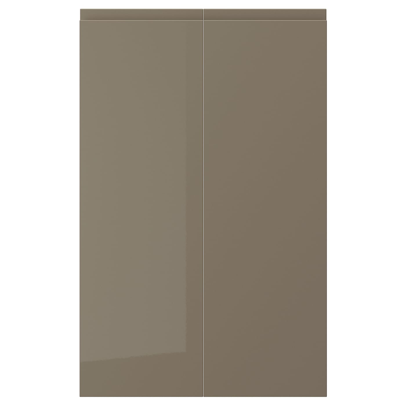 IKEA VOXTORP drz sza nar 2 szt, leworęczny/połysk ciemnoszarobrązowy, 25x80 cm