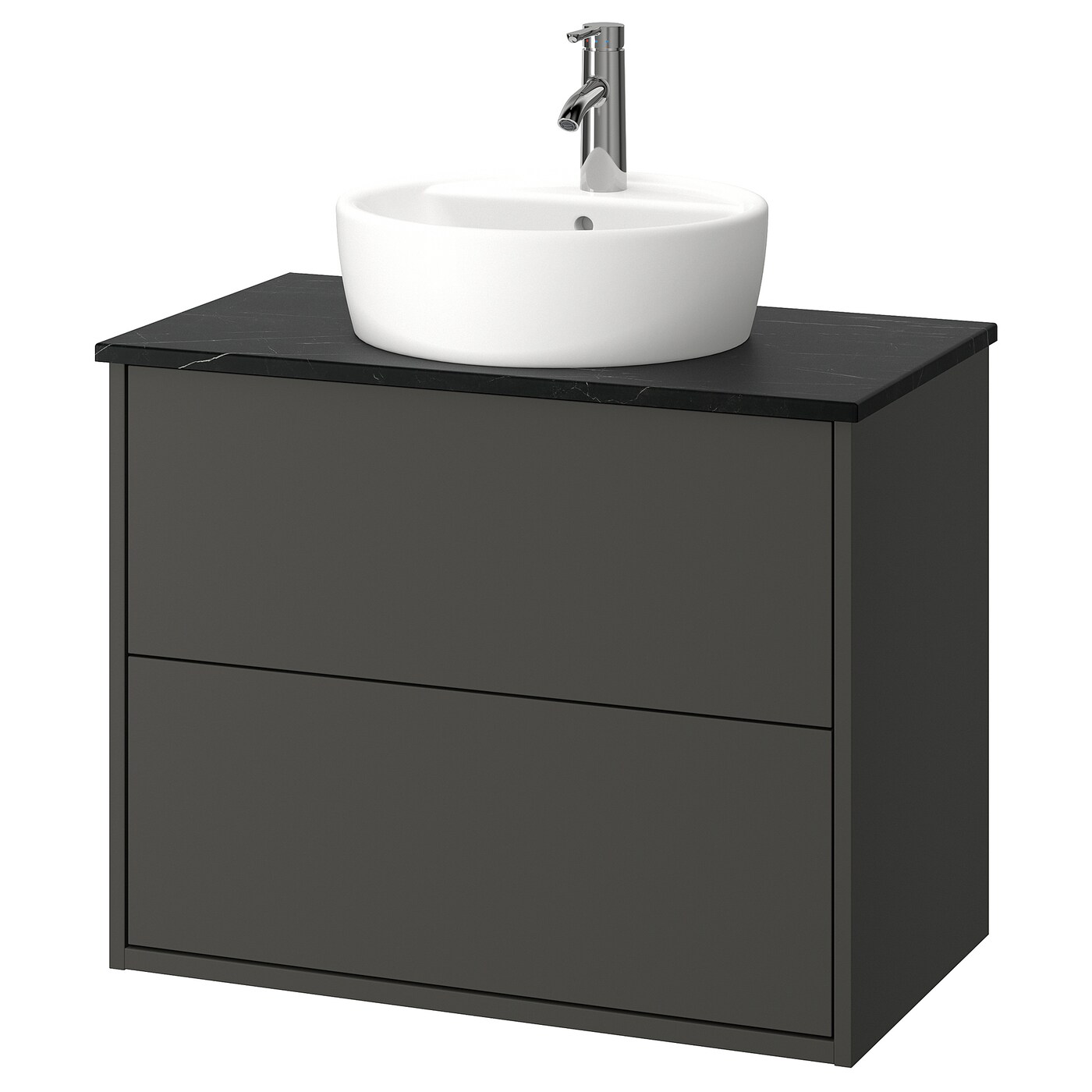 IKEA HAVBÄCK / TÖRNVIKEN szaf umyw z szufladami/umyw/bateria, ciemnoszary, 82x49x79 cm