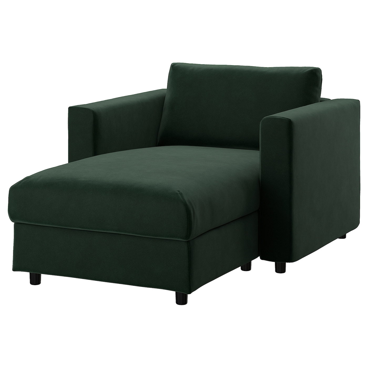 IKEA VIMLE szezlong, Djuparp ciemnozielony, Wysokość z poduchami oparcia: 83 cm