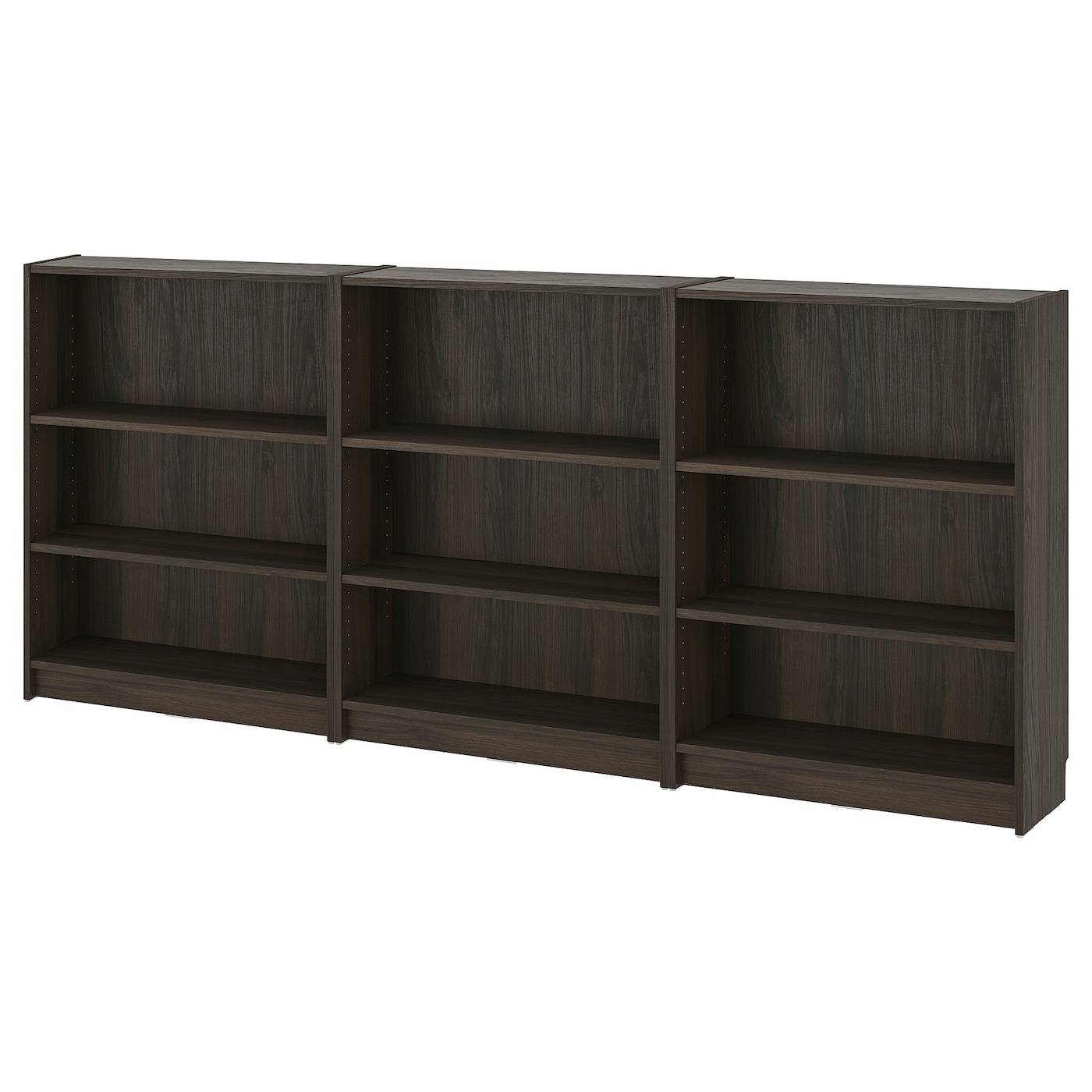 IKEA BILLY kombinacja regałowa, ciemnobrązowy imit. dębu, 240x28x106 cm