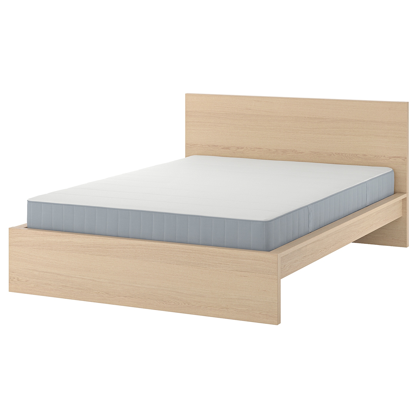 IKEA MALM łóżko, okleina dębowa bejcowana na biało, 180x200 cm