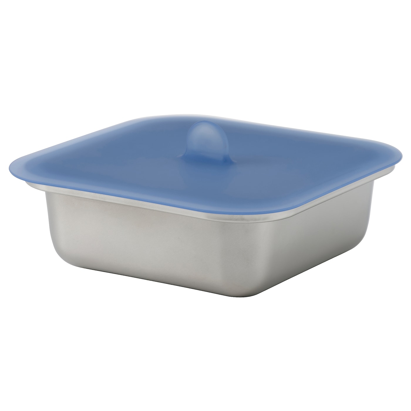 IKEA IKEA 365+ pojemnik na żywność z pokrywką, kwadrat stal nierdz/silikon, 600 ml