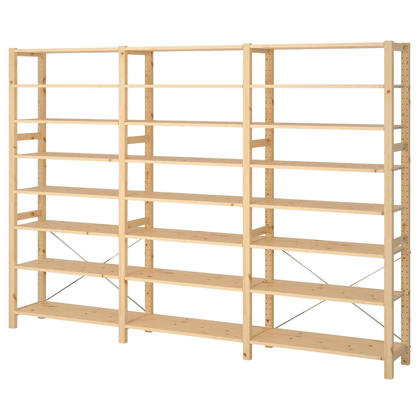 IKEA IVAR 3 sekcje/półki, sosna, 259x30x179 cm