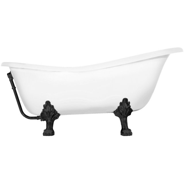 BESCO Wanna wolnostojąca OTYLIA 170x77 cm nogi czarne #WKO-170W+CZ