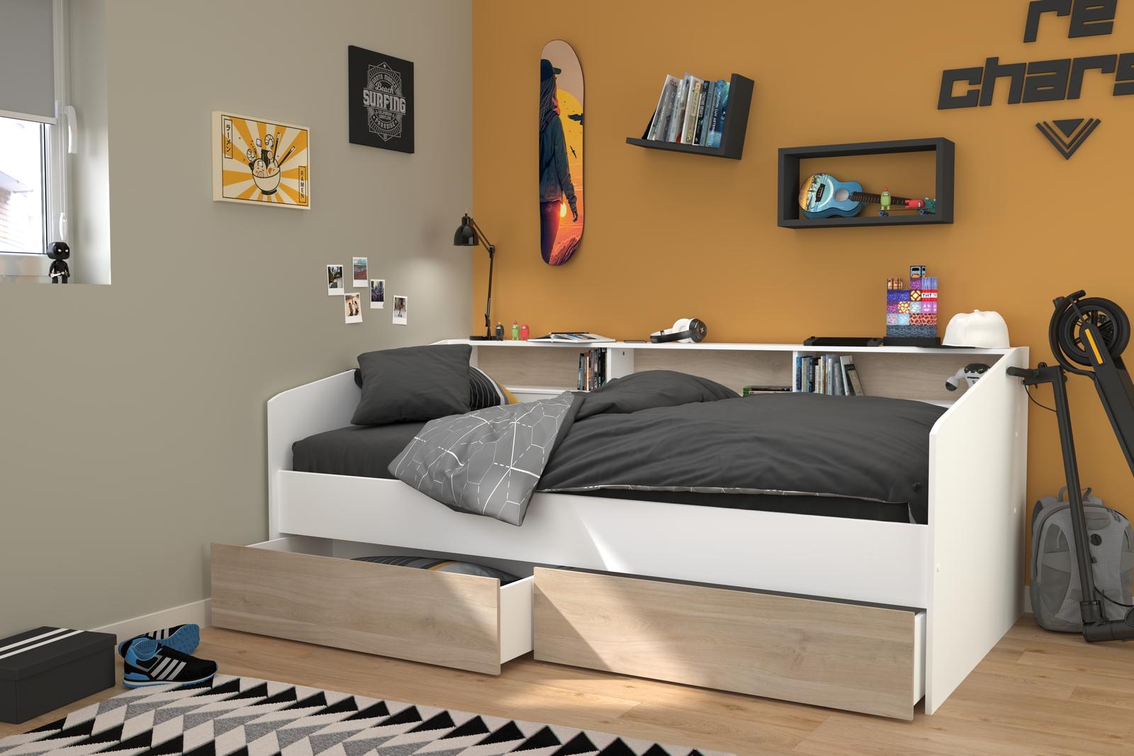 Łóżko dziecięce z szufladami dla chłopca Sleep oak