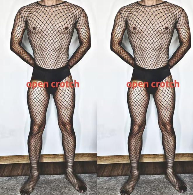 Męskie bodystocking erotyczne siateczka 172
