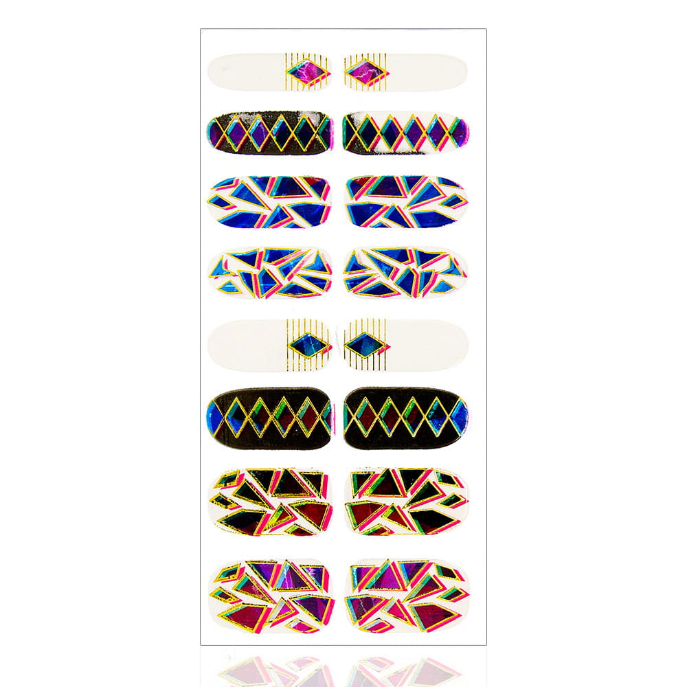 Naklejki nail patch minx kształty 16szt ls d006