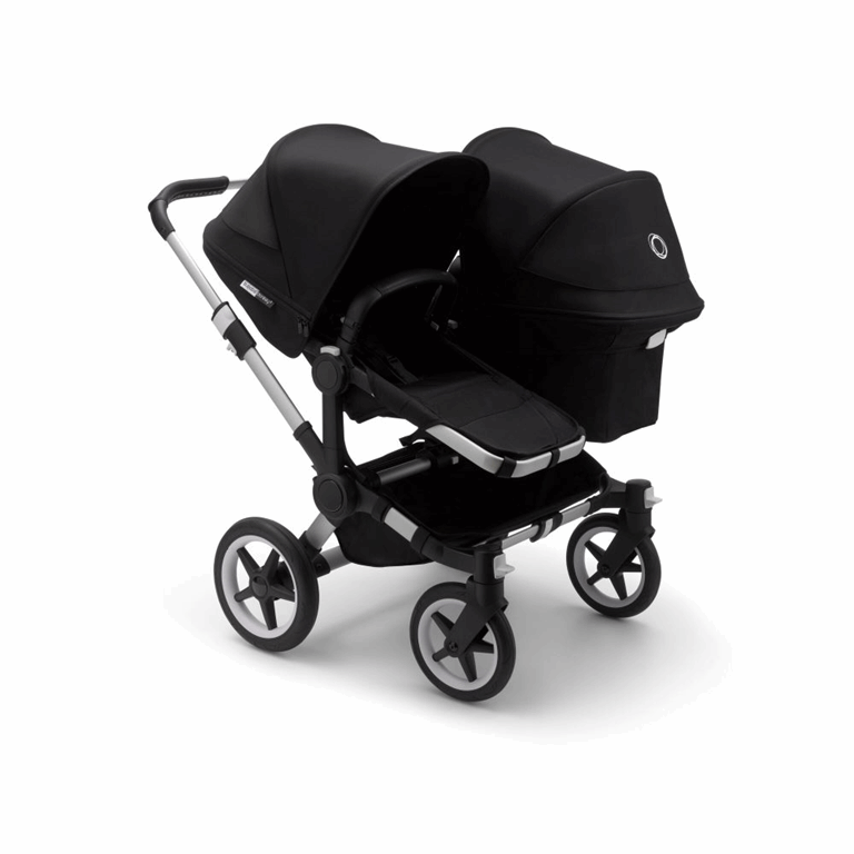 Bugaboo, Donkey3 Duo - wózek głęboko-spacerowy dla dwójki dzieci w różnym wieku -Alu -Black-Black