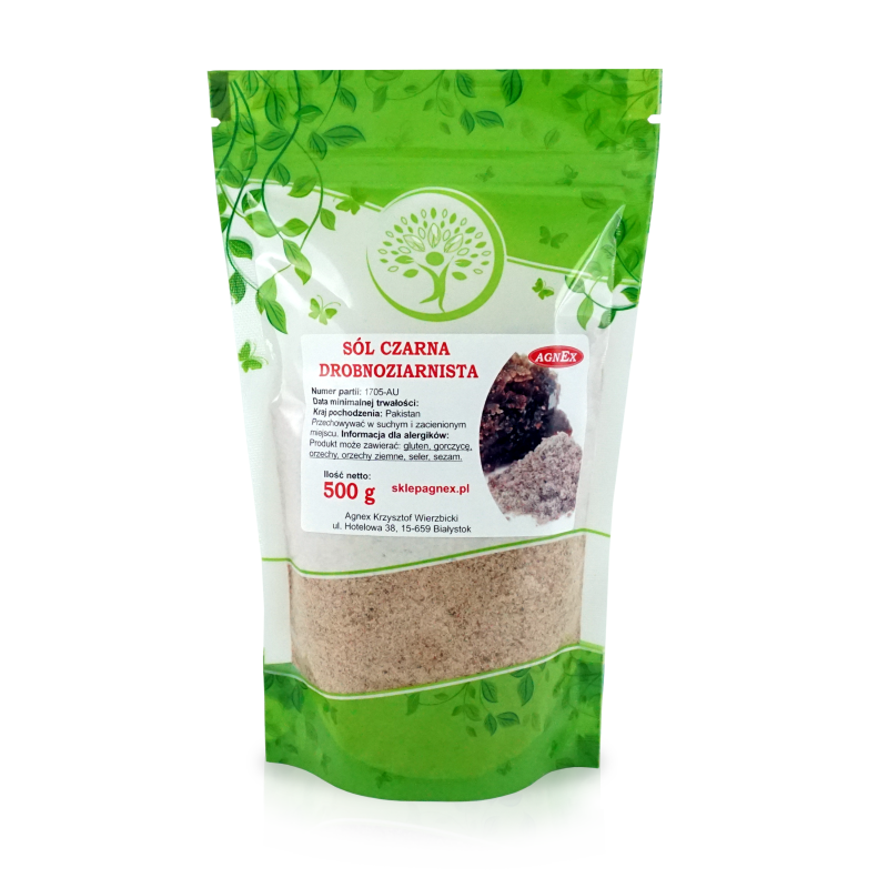 Sól czarna Kala Namak drobna 500g