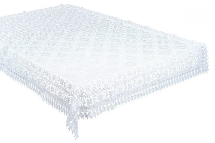 Obrus Gipiura WERONA rozmiar: 140x200cm Prostokat kolor: Biały