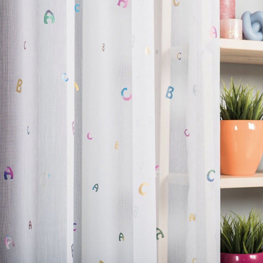 Firana Literki 250x350 fantazyjna długa z ołowinką