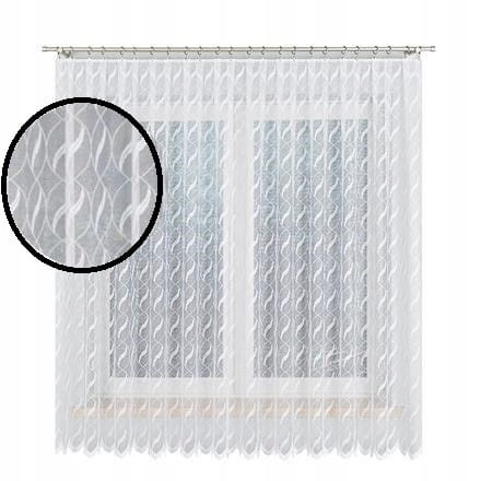 Firana żakardowa nabłyszczana wzór Falka 180x200 z taśmą