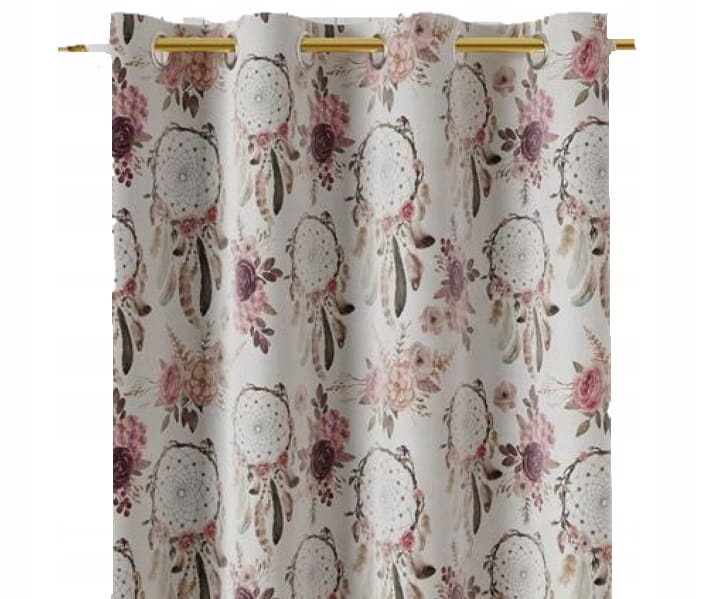 Zasłona velvet Łapacz Snów na taśmie 260x145