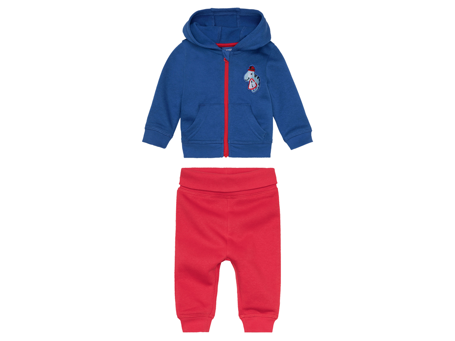 lupilu Dres niemowlęcy dla chłopca bluza + spodnie 62/68, Niebieski/czerwony
