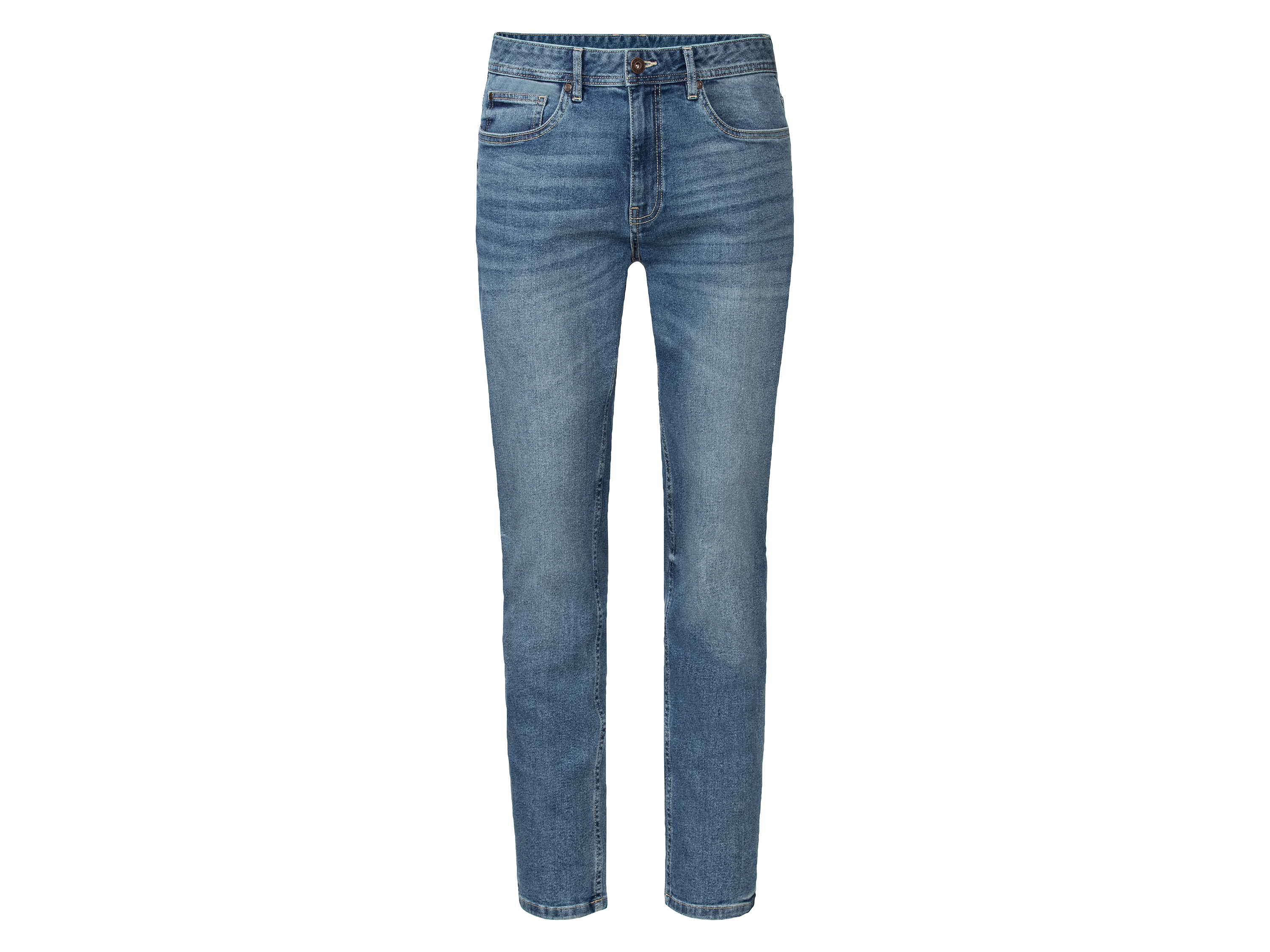 Livergy Jeansy męskie z bawełną, Slim Fit 50 34/30, Jasnoniebieski