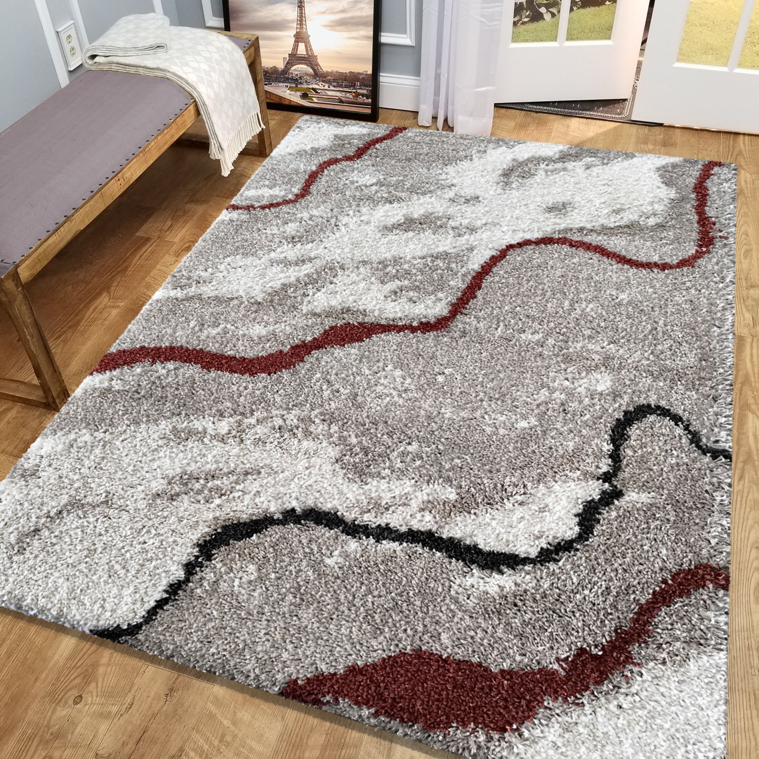 Dywan - 200 x 290 cm - Wielokolorowy - Shaggy - Dywanopol