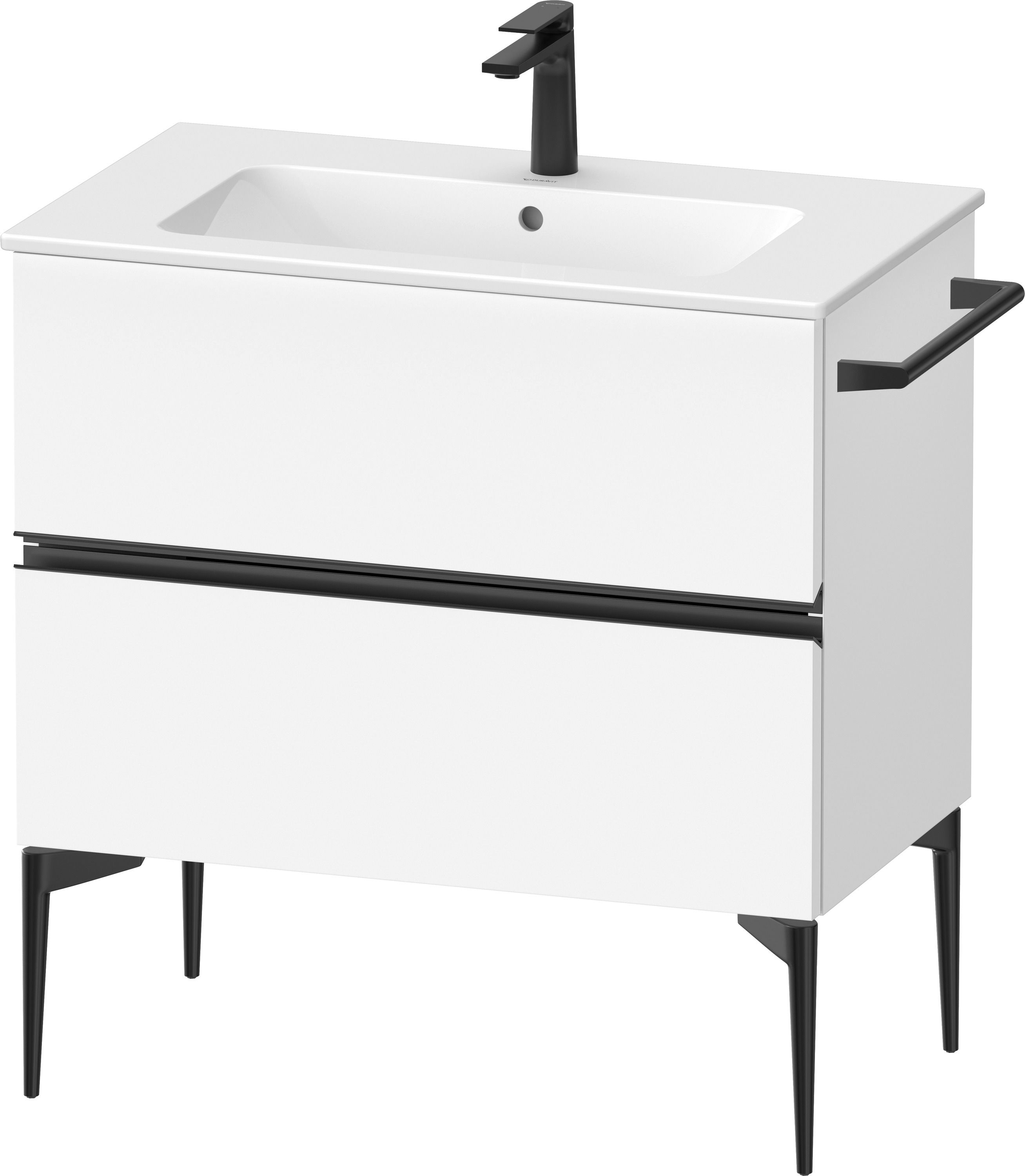 Darmowa Dostawa - Szafka 81x47.7x59.1 cm podumywalkowa wisząca biała-czarna Duravit Sivida SV46440BD180000