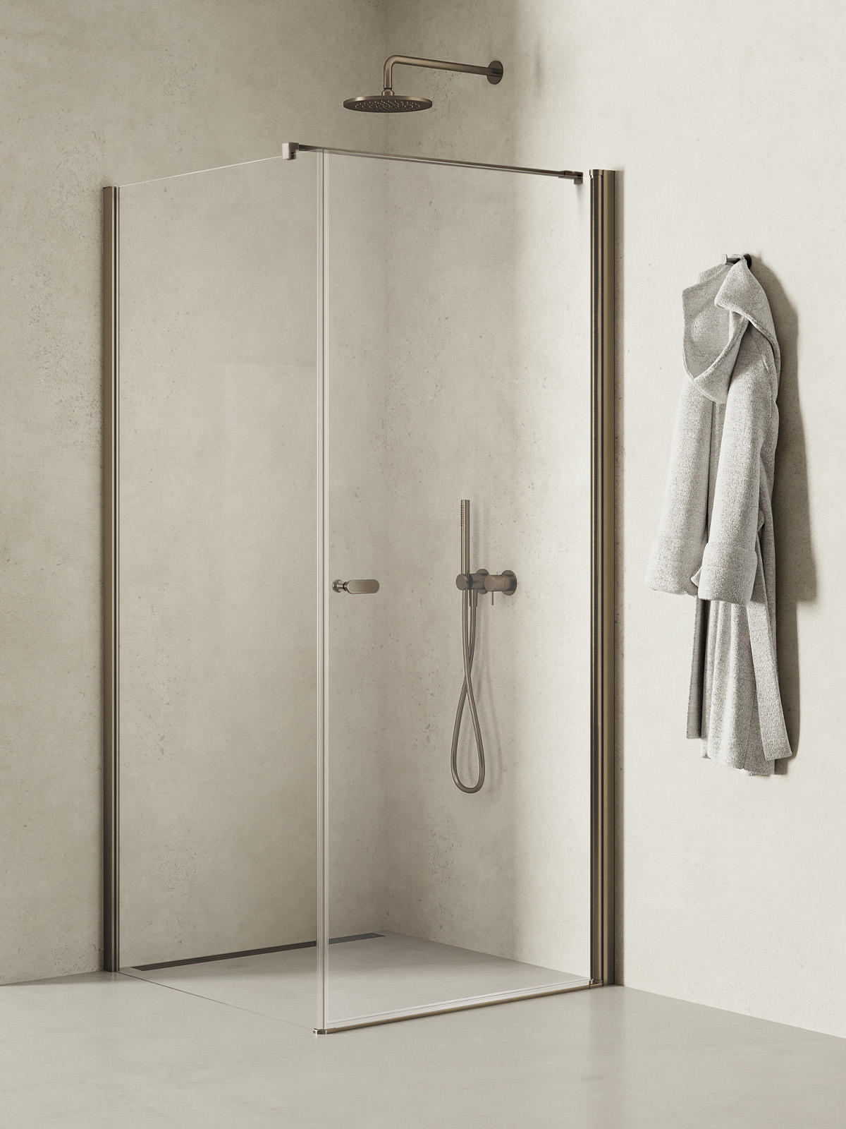 Darmowa Dostawa - Kabina prysznicowa 110x100 cm prostokątna grafitowy szczotkowany/szkło przezroczyste New Trendy New Soleo Gunmetal Brushed K2147WP