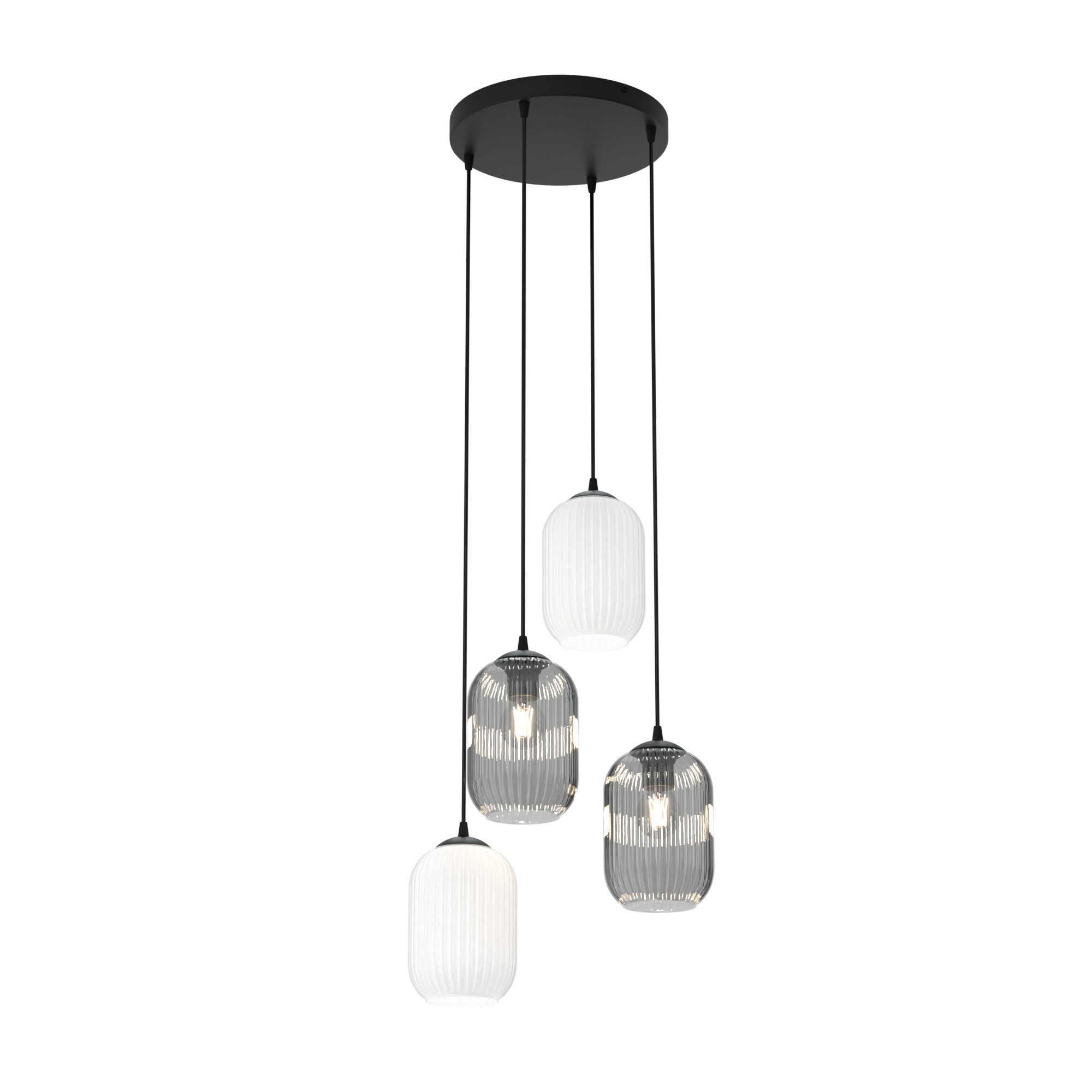 Darmowa Dostawa - Lampa wisząca 4x15 W biała-czarna-grafitowa Emibig Verdi 14364PREM