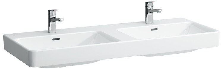 Darmowa Dostawa - Umywalka 120x46 cm prostokątna ścienna-podwójna biała Laufen Pro S H8149660001041