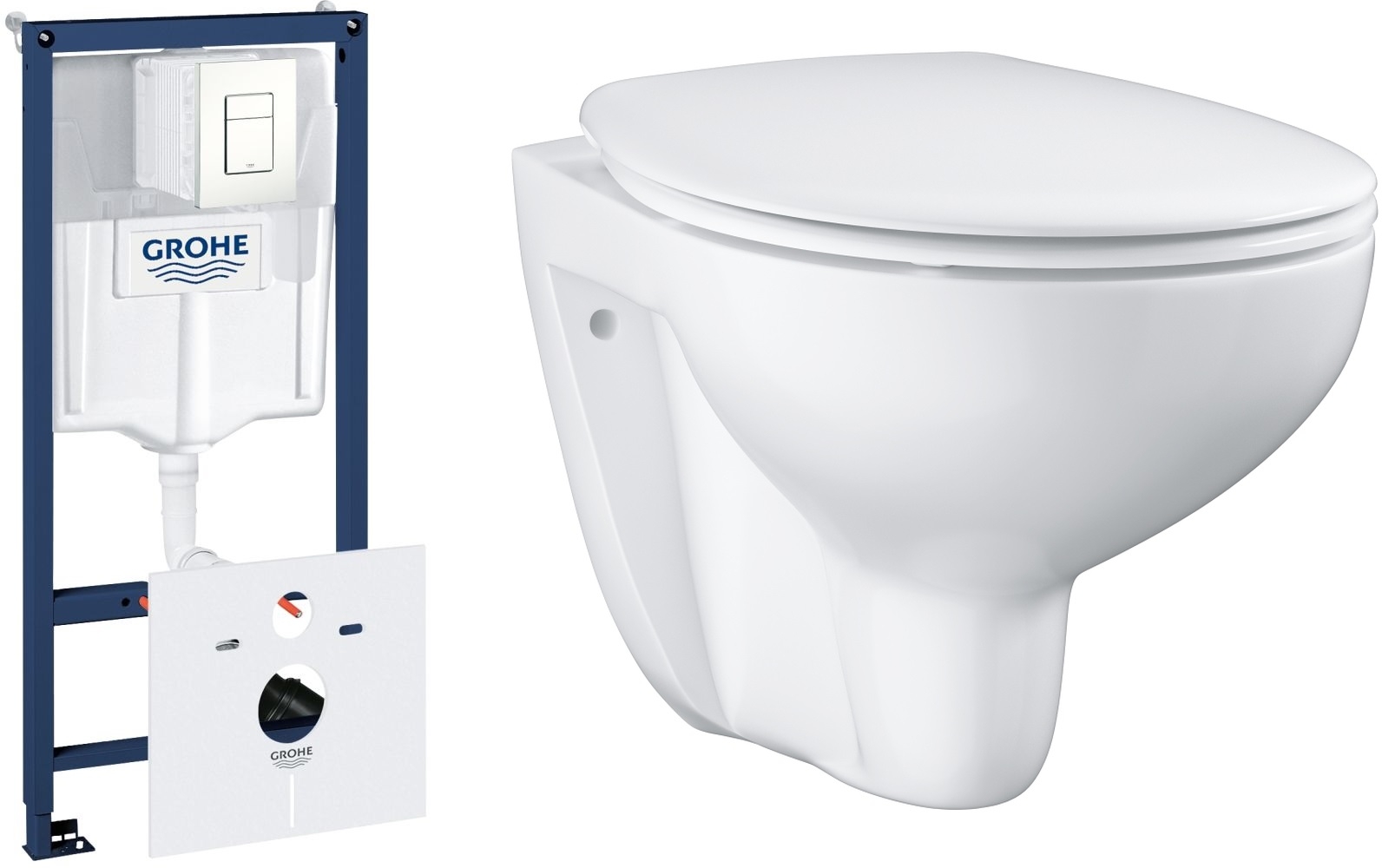 Darmowa Dostawa - Zestaw miska z deską i stelaż z przyciskiem Grohe Bau Ceramic abset1268