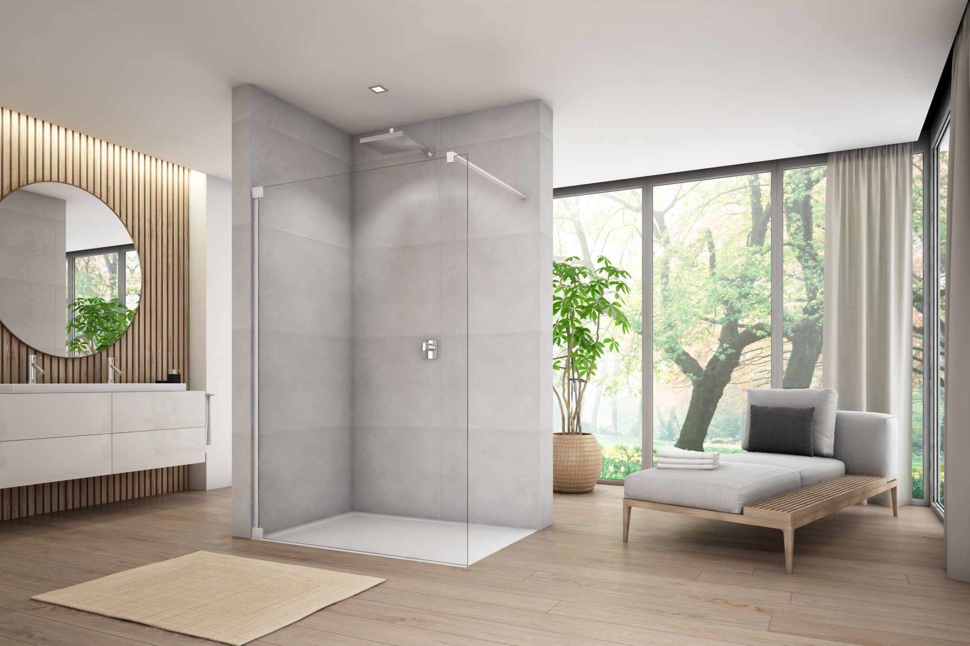 Darmowa Dostawa - Ścianka prysznicowa walk-in 90 cm SanSwiss Cadura CAT40900907