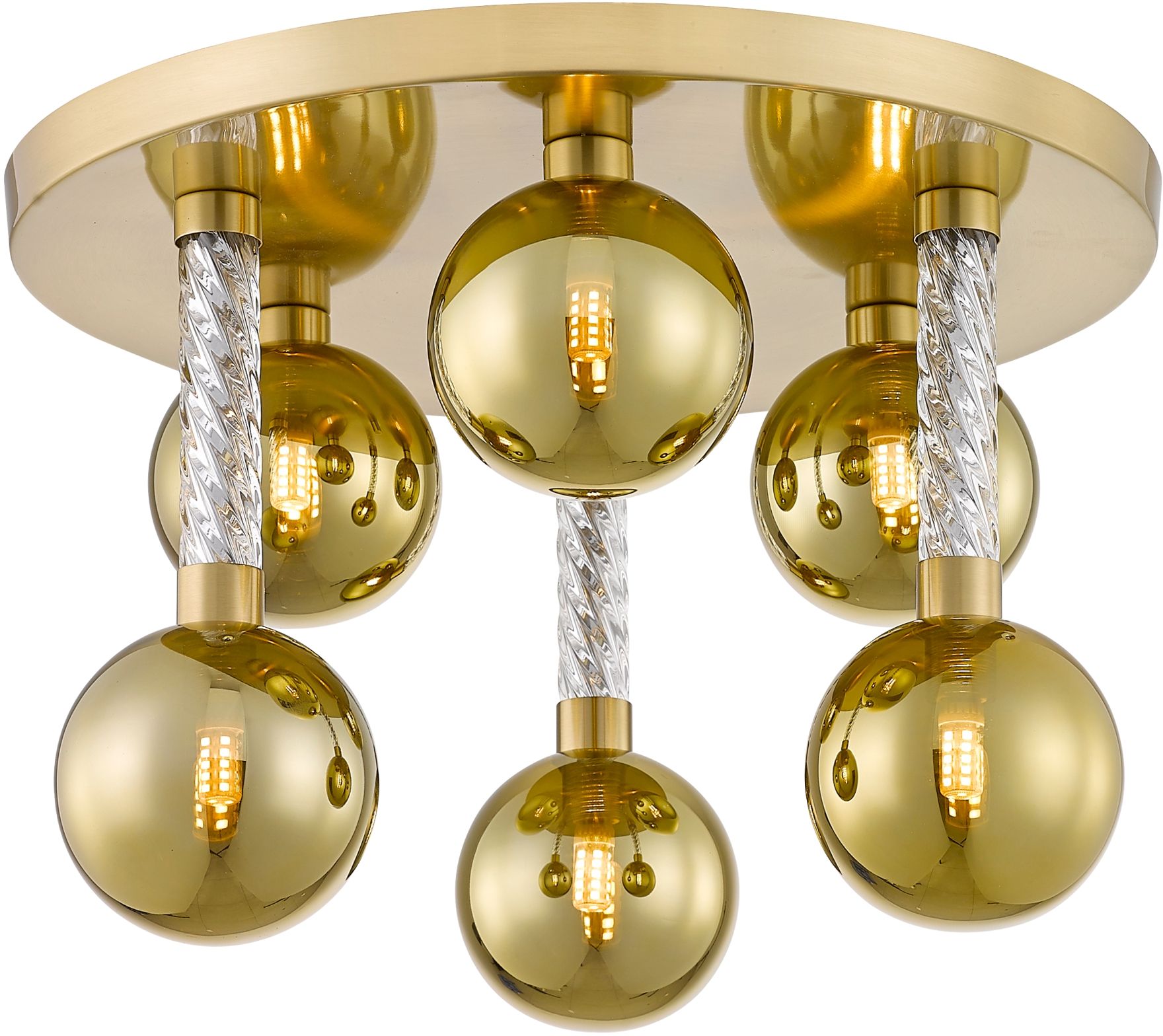Darmowa Dostawa - Lampa podsufitowa 6x6 W mosiądz Zuma Line Mida C058306D2GHF