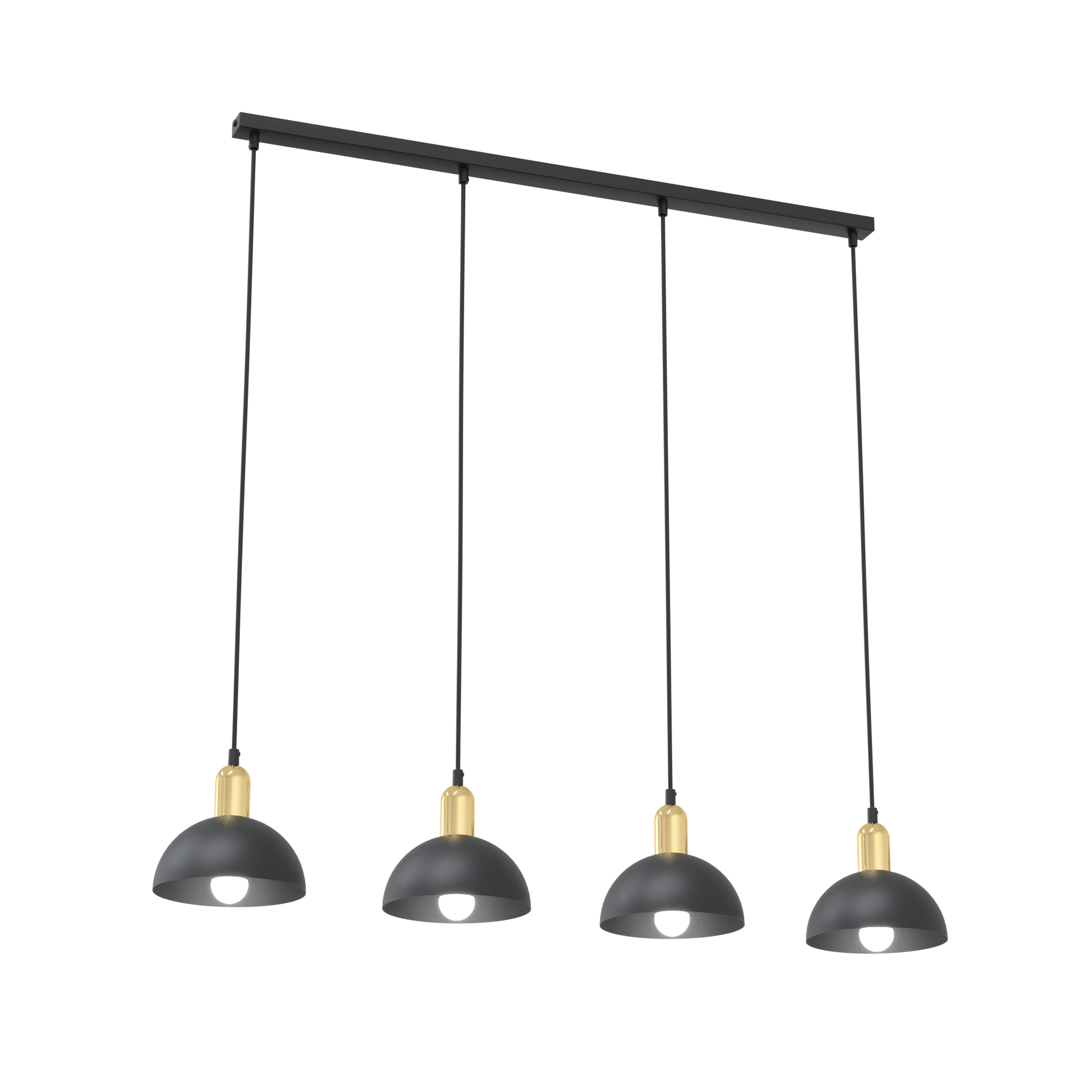 Darmowa Dostawa - Lampa wisząca 4x15 W czarna-złota Emibig Moto 13864