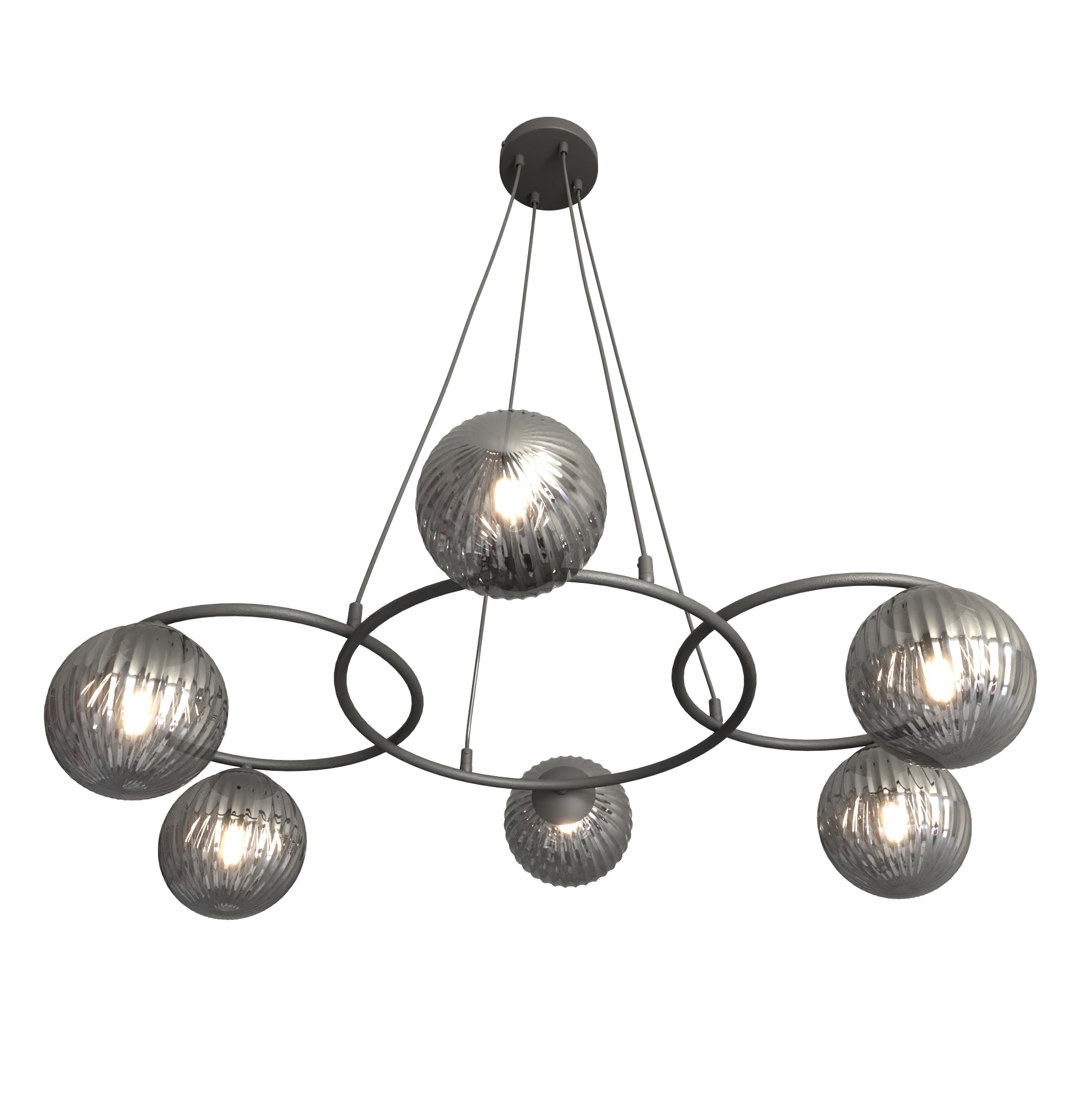 Darmowa Dostawa - Lampa wisząca 6x10 W czarna-grafitowa Emibig Libra 13806