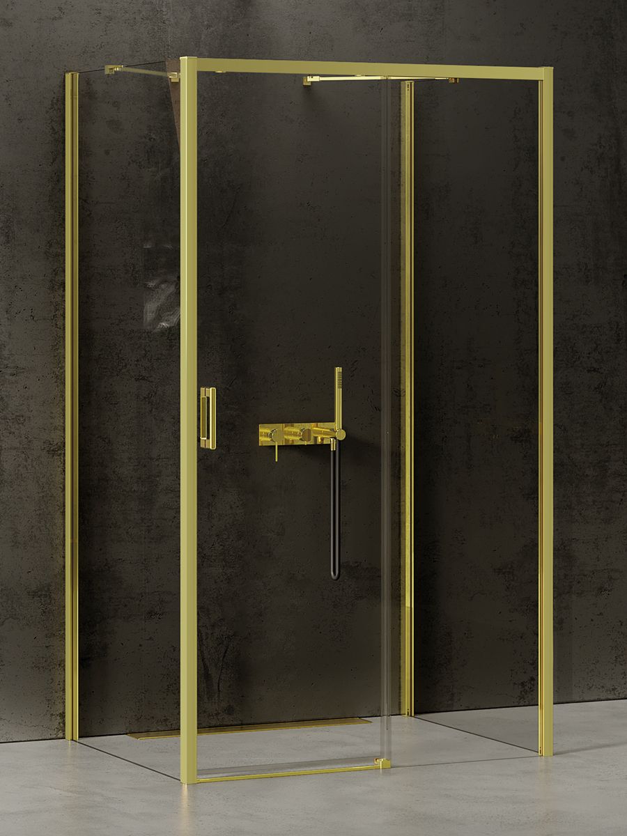 Darmowa Dostawa - Kabina prysznicowa prostokątna 100x90 cm New Trendy Prime Light Gold K1130