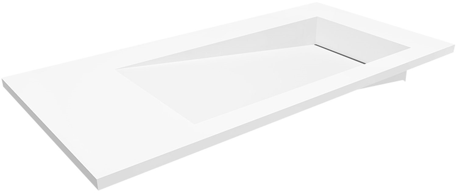 Darmowa Dostawa - Umywalka 130x45 cm prostokątna wpuszczana-z blatem biała Cristalstone Linea Ideal U1300MBPOLBCRBO