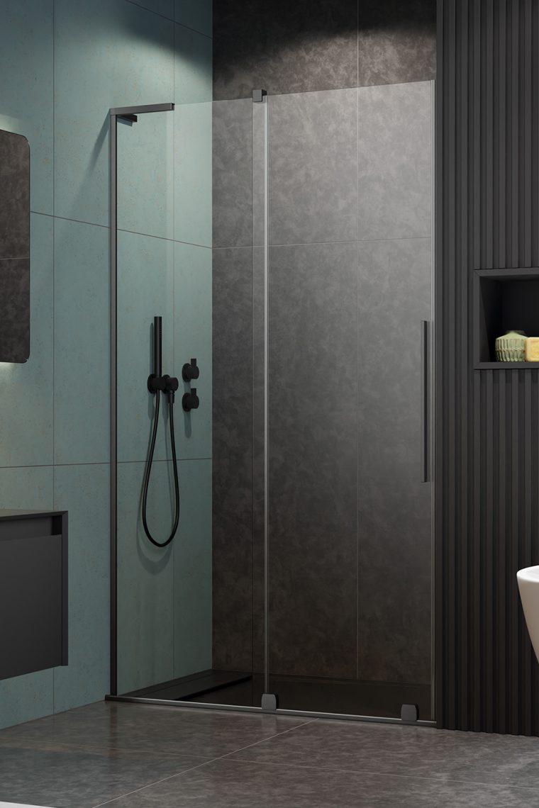Darmowa Dostawa - Drzwi prysznicowe 52.2 cm rozsuwane szczotkowany/szkło przezroczyste Radaway Furo SL Brushed Gunmetal DWJ 103075229201L