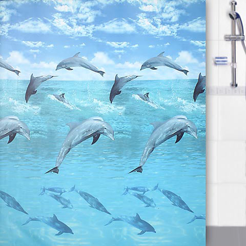 Darmowa Dostawa - Zasłona prysznicowa 200x180 cm niebieska Duschy 62217