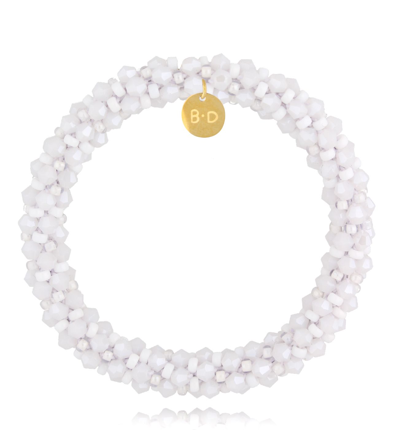 Bransoletka z kryształkami biała Luminous II BWE0031 - By Dziubeka
