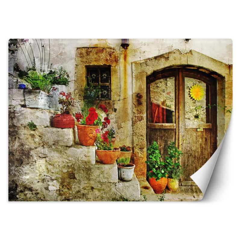 Fototapeta Feeby Kwiaty na schodach Toskania 350x245 1 szt