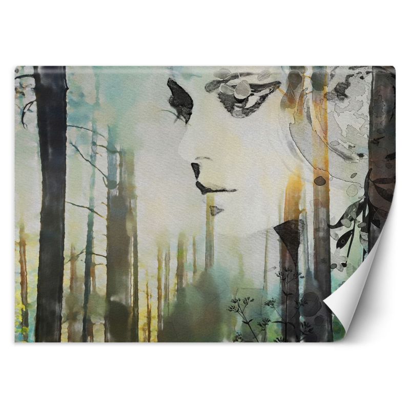 Fototapeta Feeby Pastelowa abstrakcja kobieta i las 254x184 1 szt
