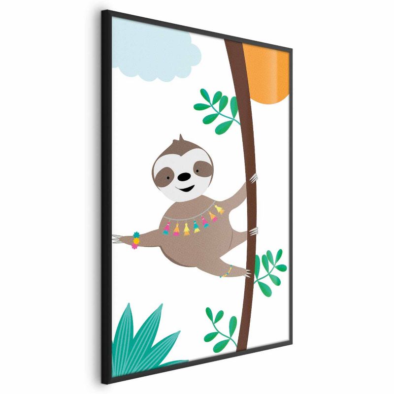 Plakat Artgeist Wesoły leniwiec 40x60 cm z ramą czarną 1 szt