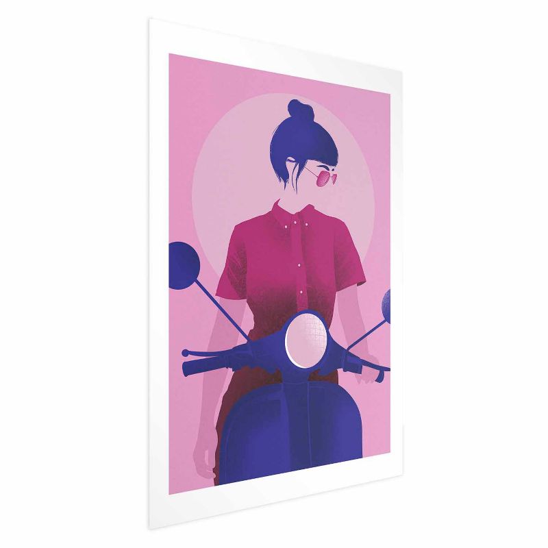 Plakat Artgeist Kobieta na skuterze 21x30 cm bez ramy 1 szt