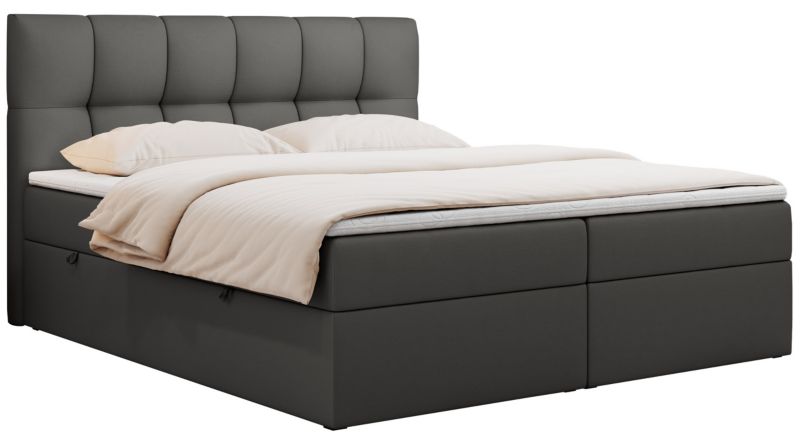 Łóżko kontynentalne MKS Meble RICO 180x200 H4 Szary ecoskóra 1szt.