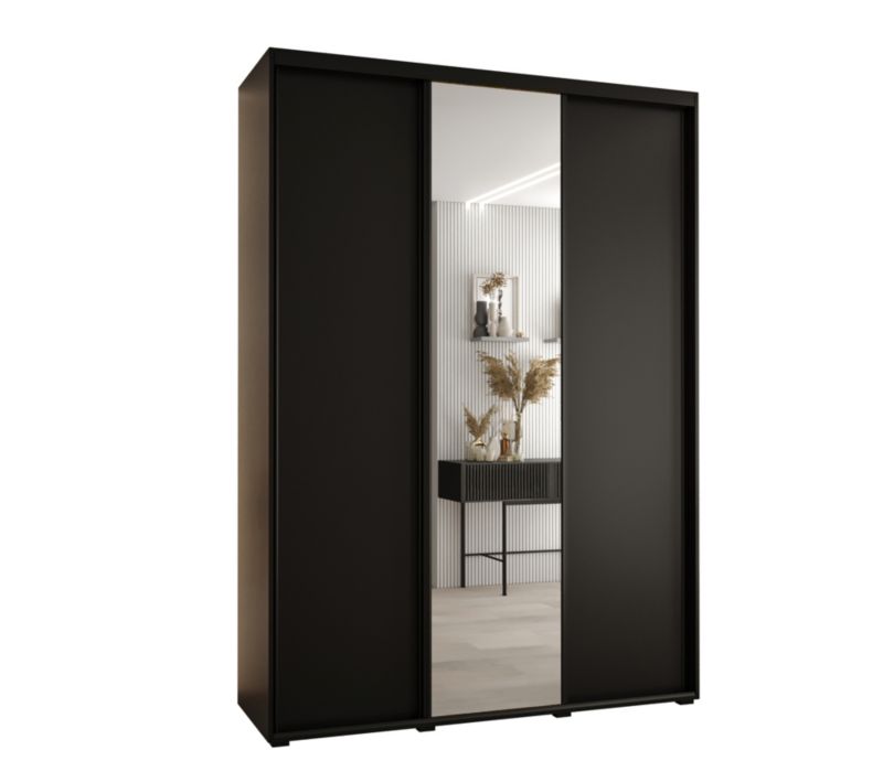 Szafa przesuwna Abiks DAVOS 3 wysoka szer.170cm gł.60cm czarny/czarny/czarny 1szt.