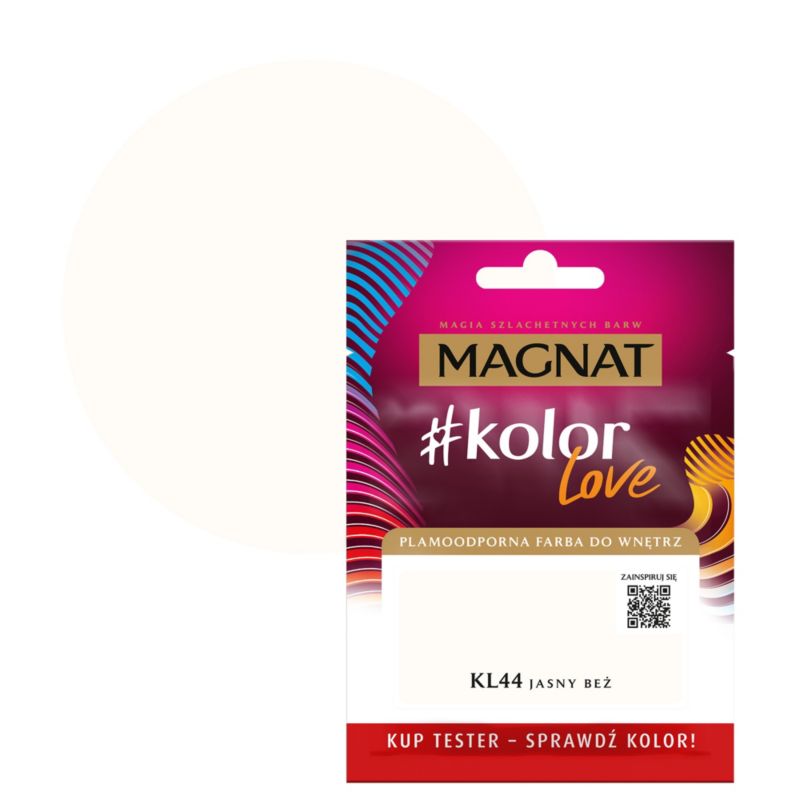 Tester farby plamoodpornej Magnat #kolorLove KL44 jasny beż 25 ml