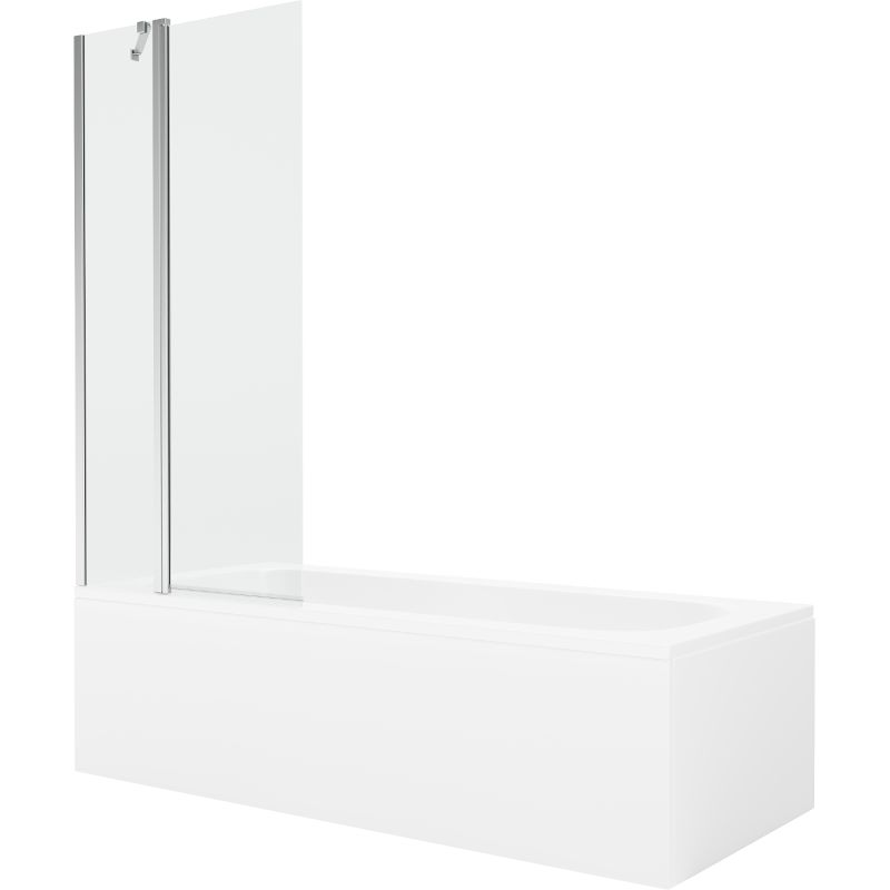 Wanna prostokątna Mexen Vega 180 x 80 cm z obudową i parawanem 1-skrzydłowym 80 cm transparent chrom 550118080X9408110100 1 szt.