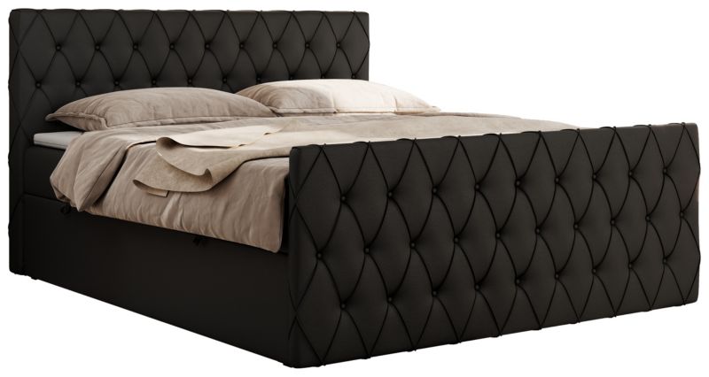 Łóżko kontynentalne MKS Meble MIREN DUO 120x200 H3 Czarny ecoskóra 1szt.