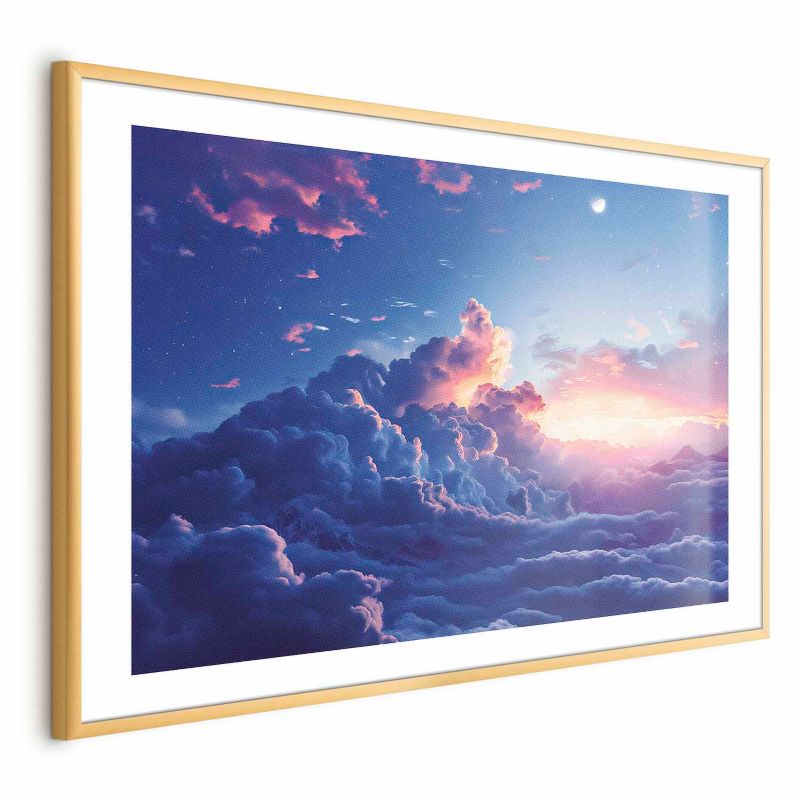 Plakat Artgeist Nocne góry 90x60 cm z ramą złotą 1 szt