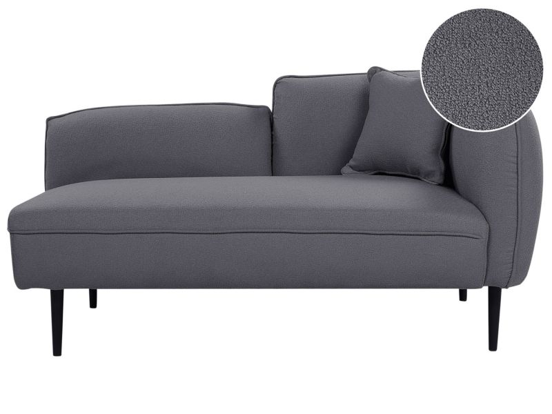 Szezlong boucle prawostronny ciemnoszary Chevannes 1 szt.