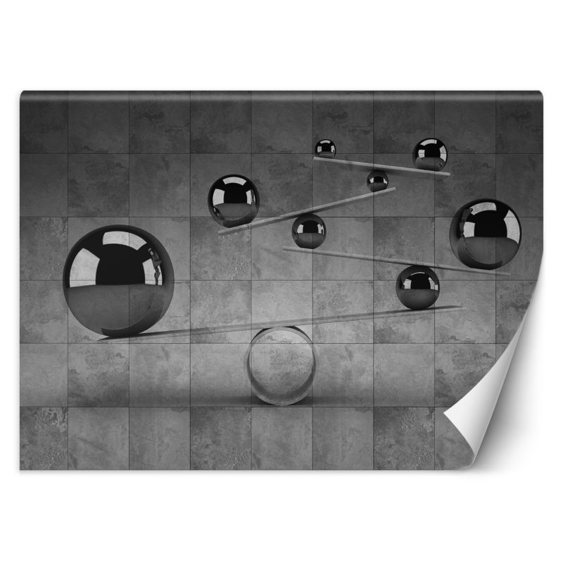 Fototapeta Feeby Srebrne kule 3D na tle betonowej ściany 150x105 1 szt