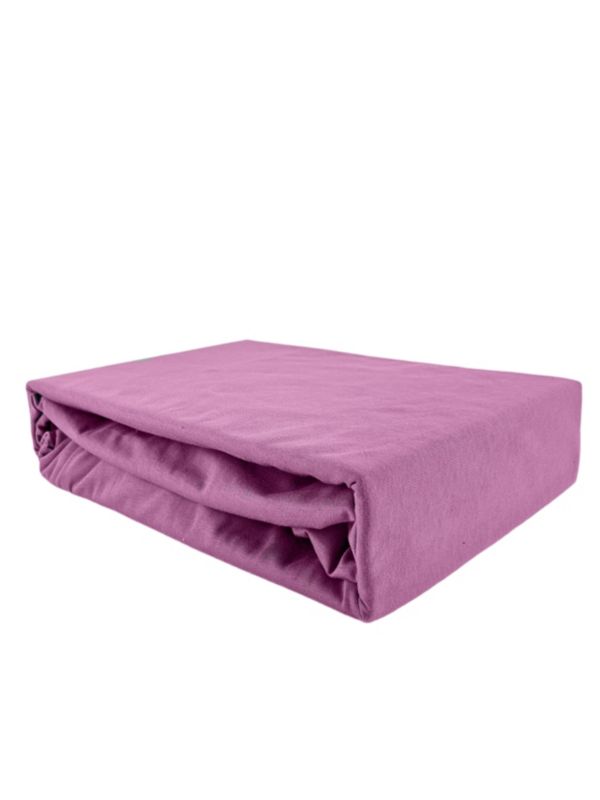 Prześcieradło z gumką jersey bawełna premium róż 90x180 1 szt.
