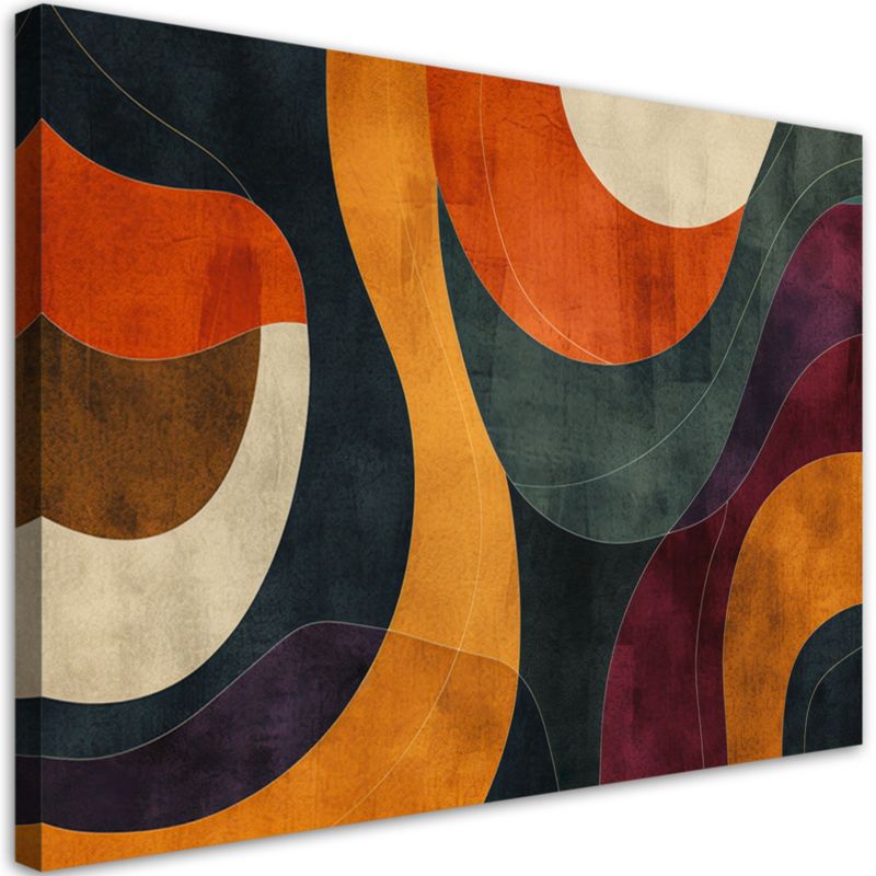 Obraz do salonu sypialni Feeby Abstrakcja w stylu Retro Kolorowa 120x80cm 1szt