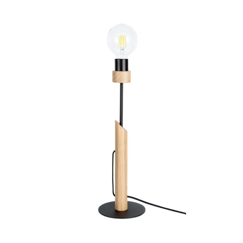 Drewniana Lampa Stołowa SPOT Light 1xE27 Max.60W Dąb Olejowany FSC z Akcentem Czerni, Polski Producent, 1 szt.
