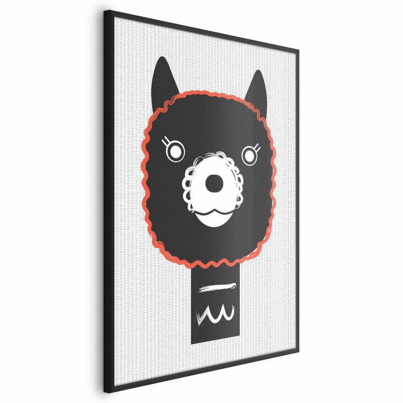 Plakat Artgeist Dekoracyjna alpaka 40x60 cm z ramą czarną 1 szt